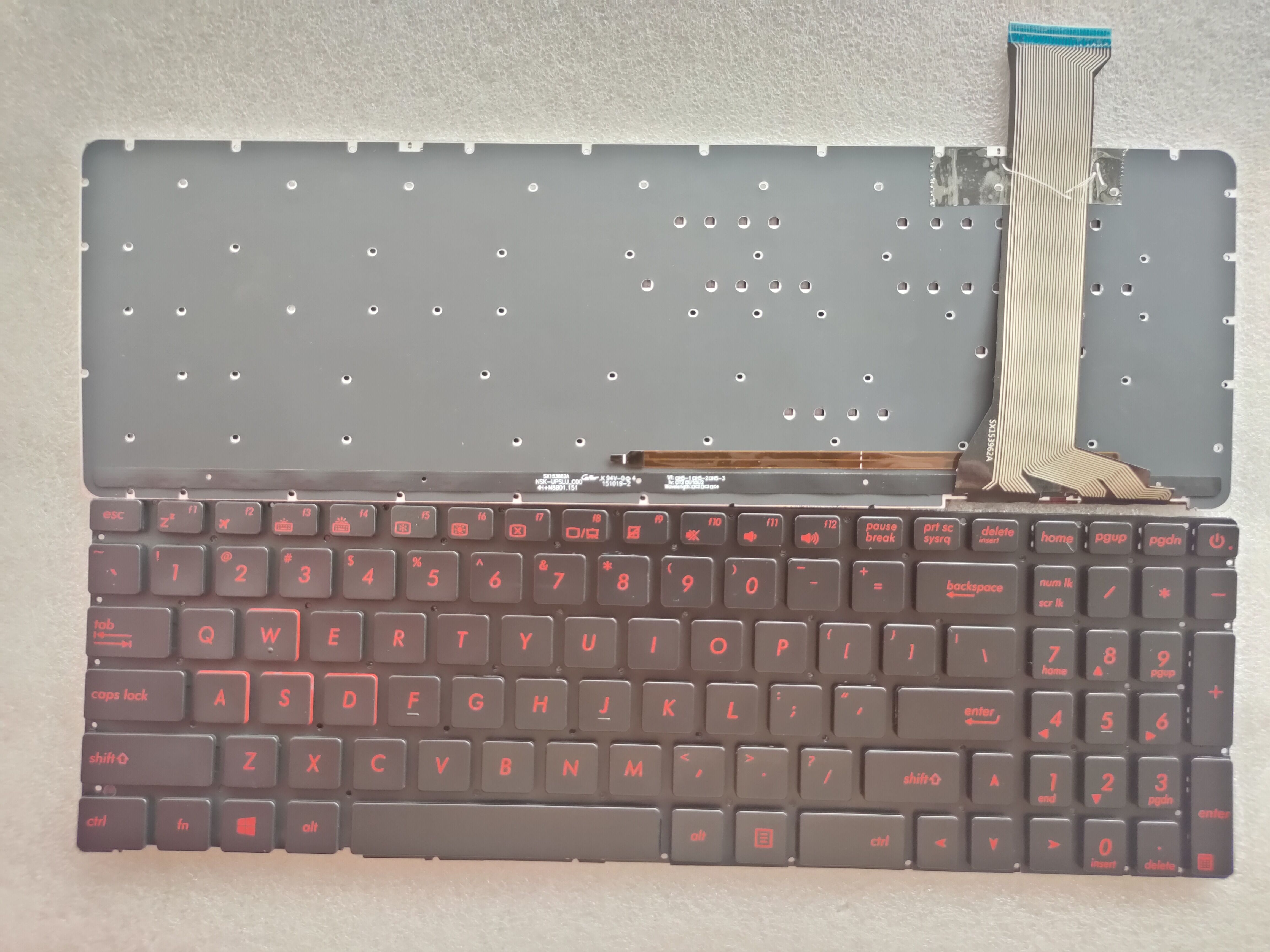 Picture of New Replacement Laptop Keyboard For ASUS GL552 BLACK Backlit,Red Printing (OEM) US Layout